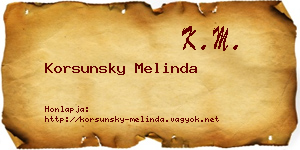 Korsunsky Melinda névjegykártya