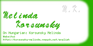 melinda korsunsky business card